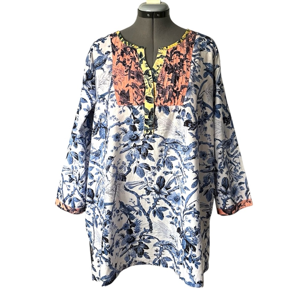 Cosmos floral multi-colour print tunic 1XL
